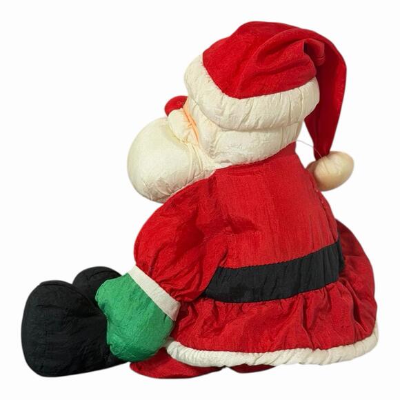 VTG Hallmark Nylon SANTA CLAUS Plush Doll 12” Parachute Style Stuffed Xmas Toy - Picture 4 of 9